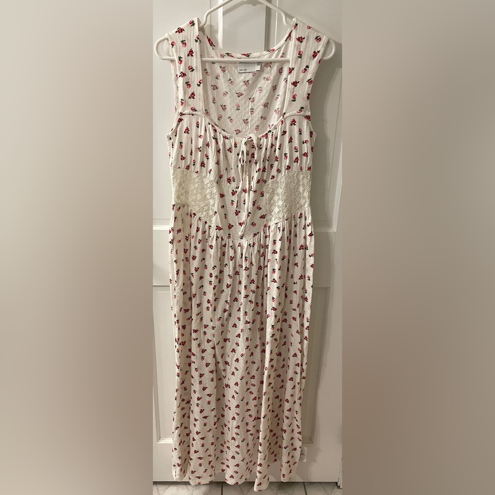 NWT ASOS DESIGN square neck ruched bust maxi dress with lace inserts - Picture 3 of 9